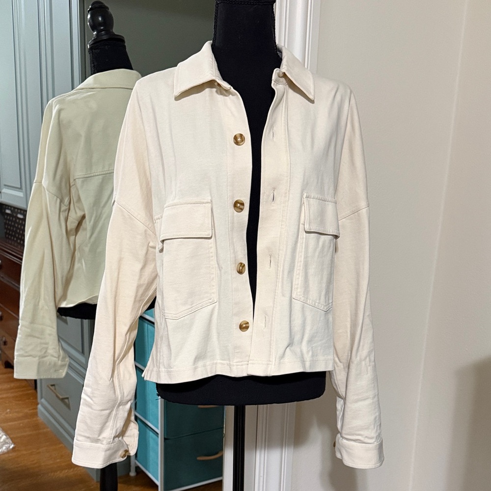 Vuori Cream Knit Jacket “The Rise, The Shine” Size M